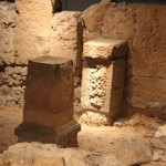 Roman Columns :Roman Ruins of Barcino the original Barcelona