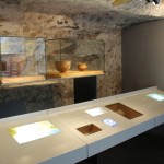 Roman Artifacts Display :Roman Ruins of Barcino the original Barcelona